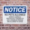 Signmission No Pets Service Animals Allowed, 14 in W x Rectangle, Plastic OS-2PACK-NS-P-1014-L-16171 - alternate 5